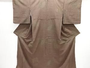 紬地　葉模様織り出し着物